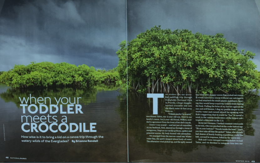 brianna randall - toddler crocodile everglades canoe trip national parks magazine