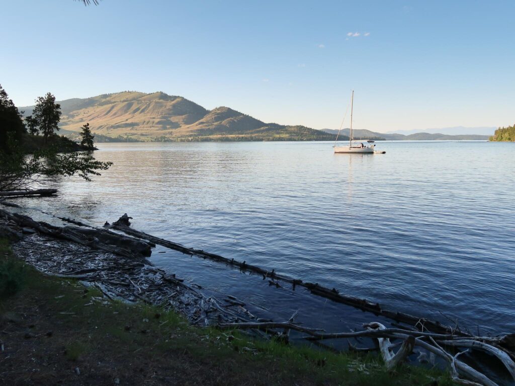 Suenos anchored on Montana's Flathead Lake
