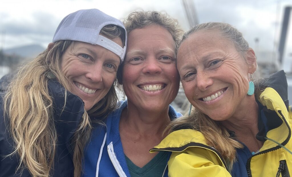 Team Sail Like A Mother after showers and rest, a couple days after finishing the Race to Alaska in 2024. 