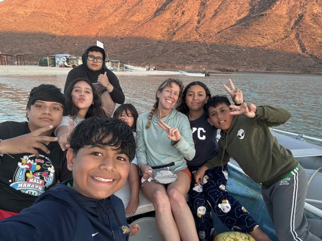 Writer Brianna Randall with Leon families in Baja Mexico